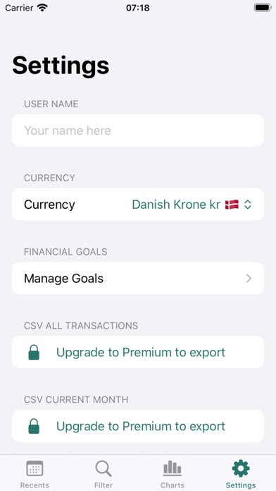 MoneyMinder Screenshot