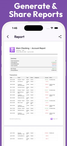 Checkbook Register - ReconLog screenshot