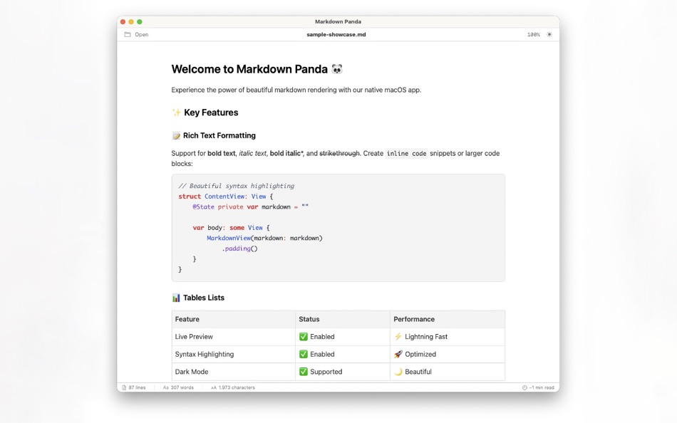 #2. Markdown Panda (macOS) بواسطة: Tap4Mobile do Brasil
