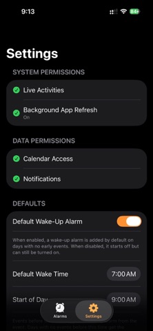 CalendarWake iPhone screenshot