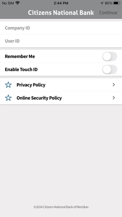 Citizens National Bank Biz App Screenshot