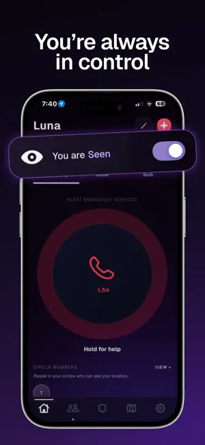 Luna: Safety, SOS & Location screenshot 4