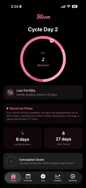 Bloom Cycle & Period Tracking screenshot 1