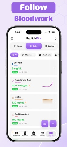 Peptide Tracker - PeptideKit screenshot