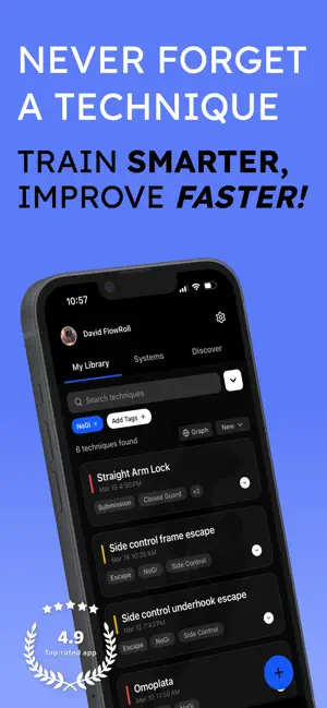 FlowRoll - BJJ Training Pal iPhone screenshot 1