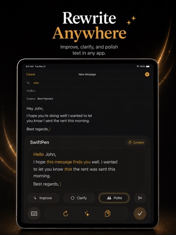 SwiftPen: AI Writing Keyboard iPad screenshot