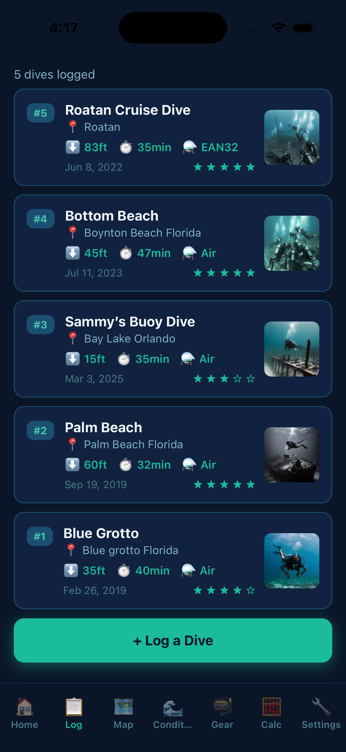 DeepLog — Scuba Dive Log