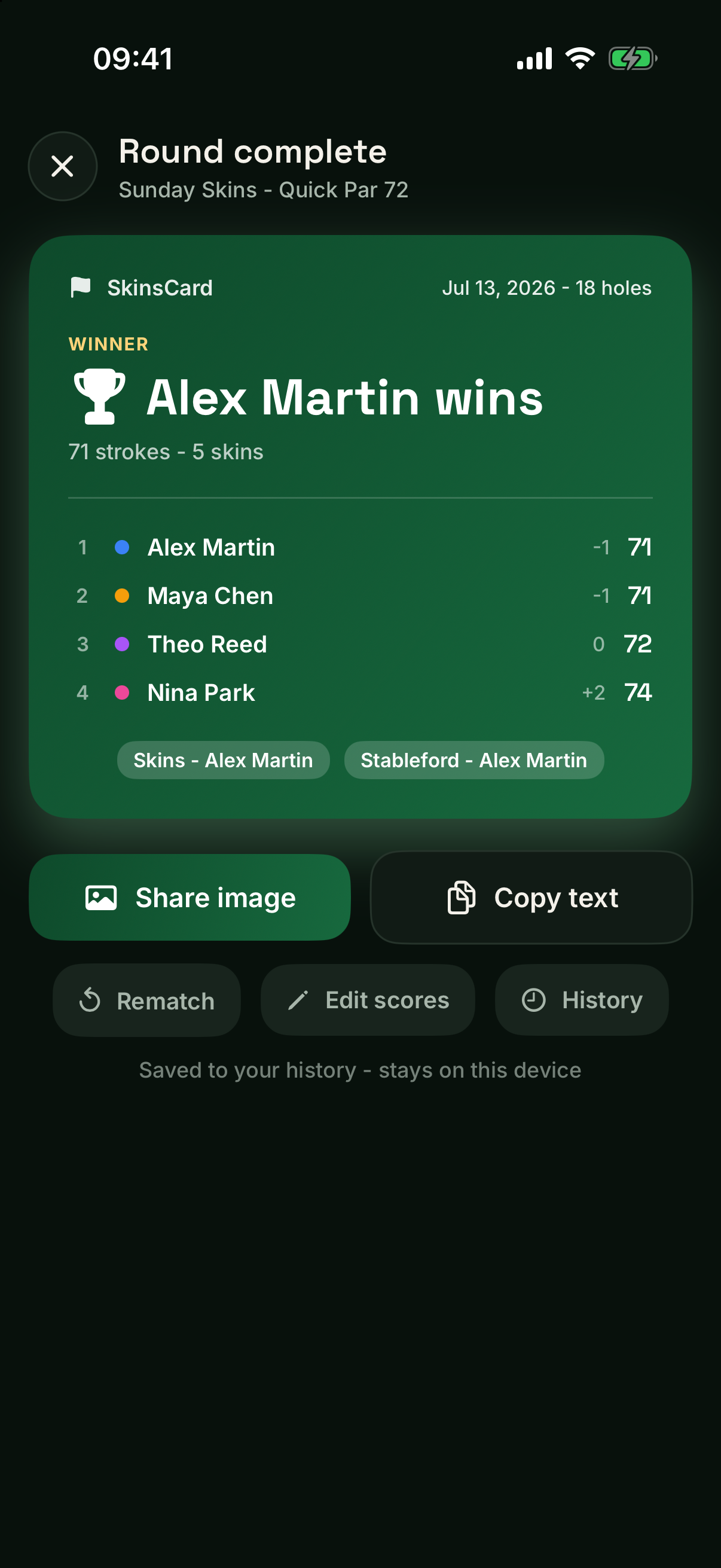 SkinsCard: Golf Scorecard screenshot 5