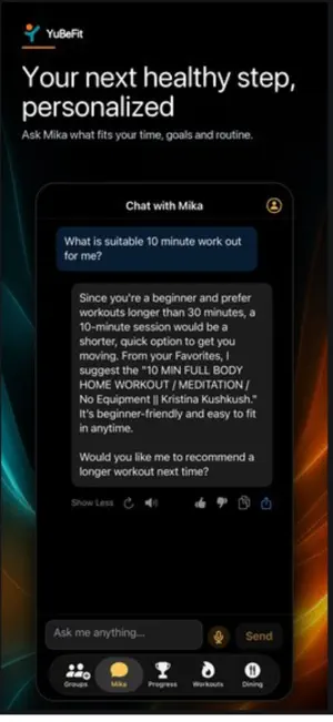 YuBeFit screenshot 1