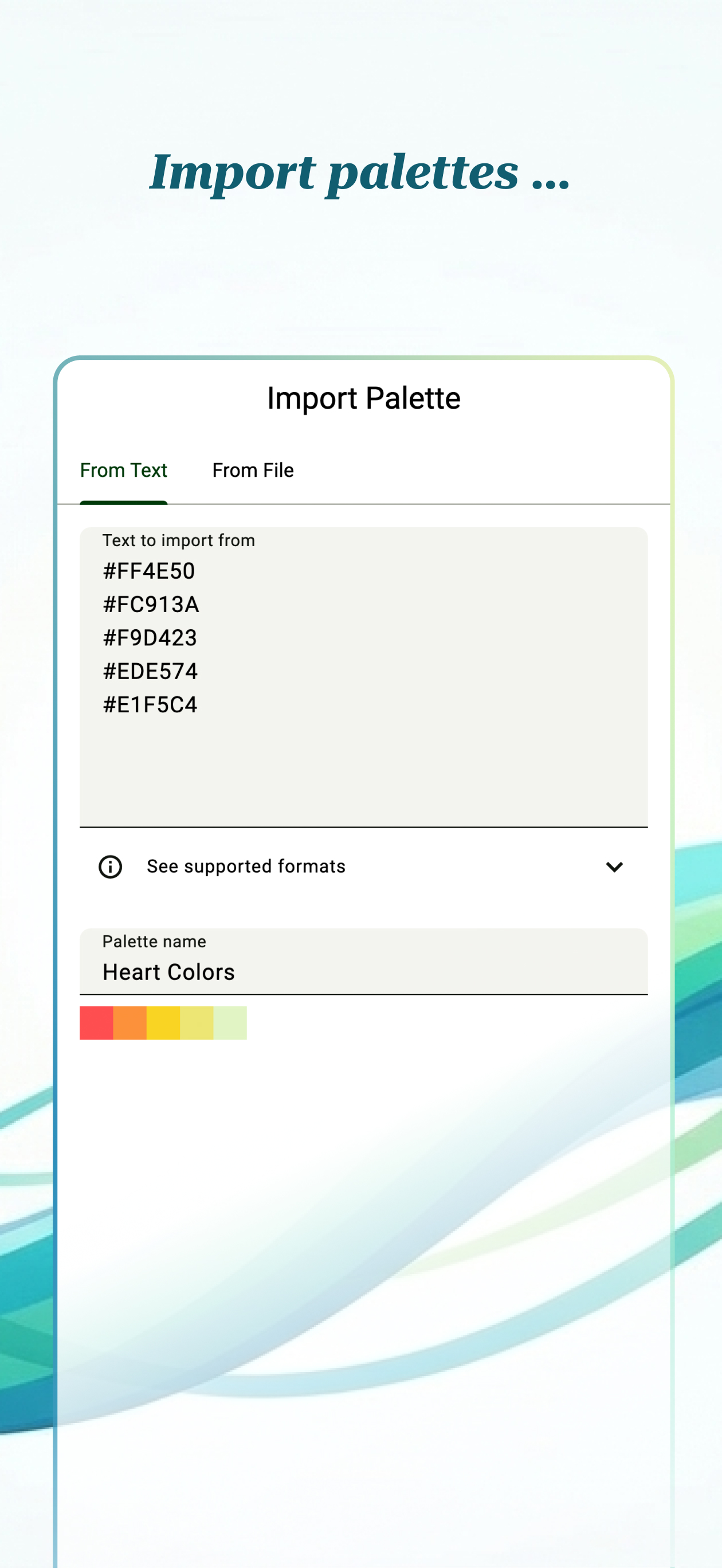 Color Palette Conversion: UPC