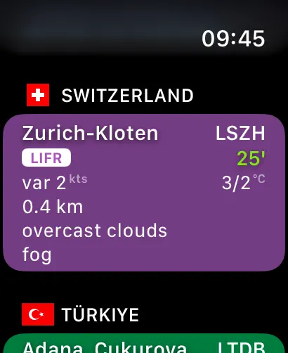 #2. METAR Plot (iOS) Ved: Lakehorn AG