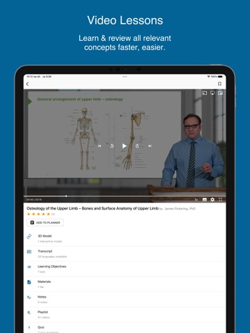 DMSF Lecturio iPad screenshot