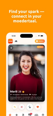 Vonk: Dating Saffas Worldwide iPhone screenshot