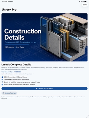 Construction Details iPad screenshot