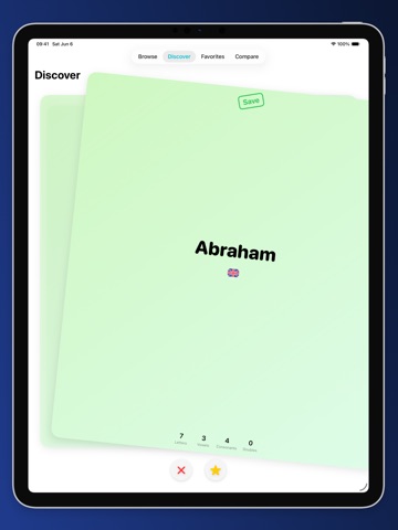 Namehim iPad screenshot