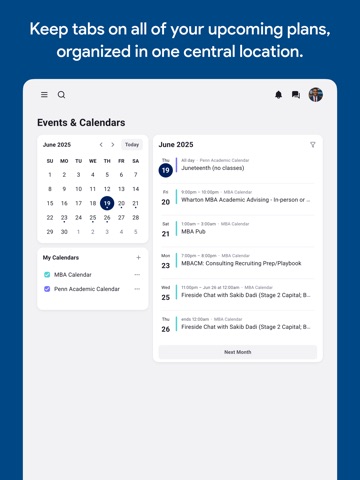 MyWharton v2 iPad screenshot