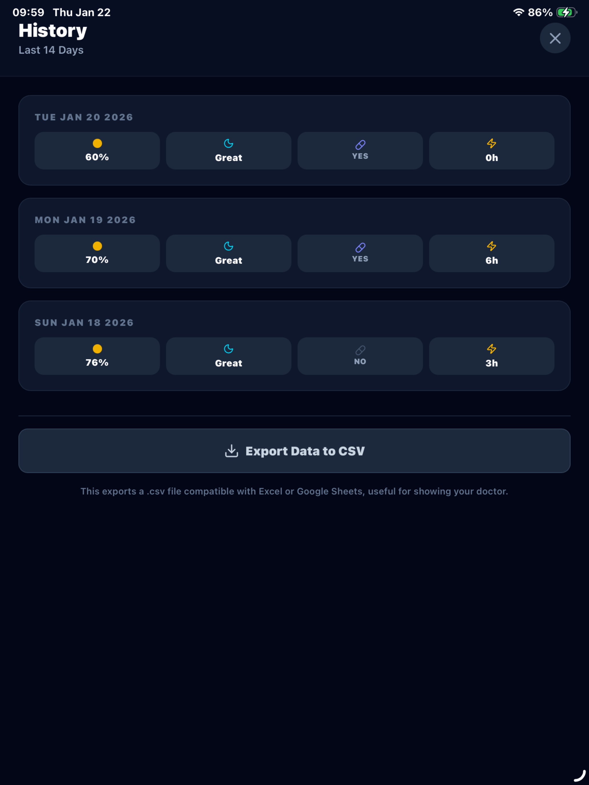 Restore ADHD Burnout Tracker screenshot 10
