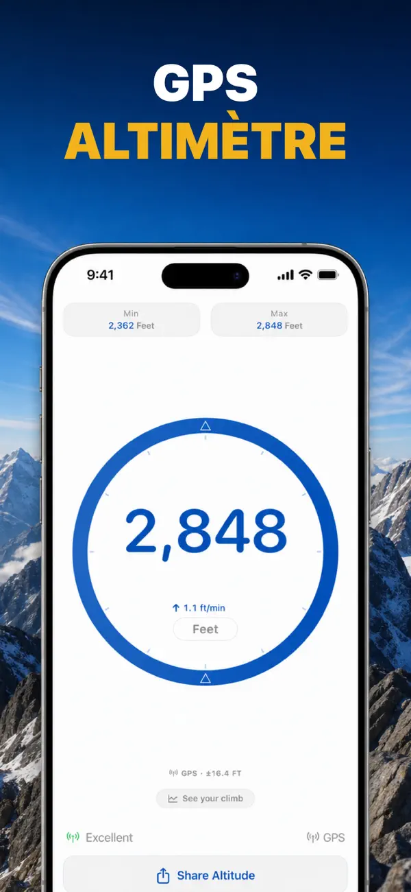 Screenshot #1 pour Altitude Précise & Baromètre