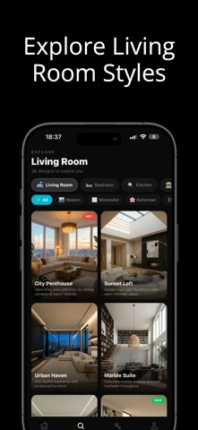 AI Home Design Interior iPhone screenshot