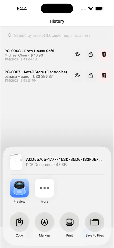 Receipt Generator Expert screenshot 5 of 6