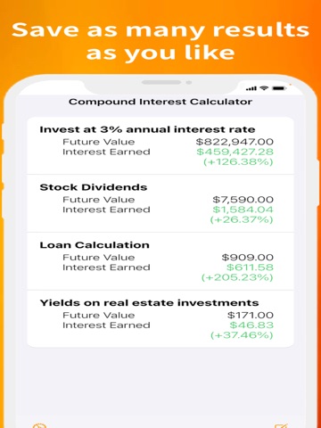 Compound Interest Calculator. iPad screenshot