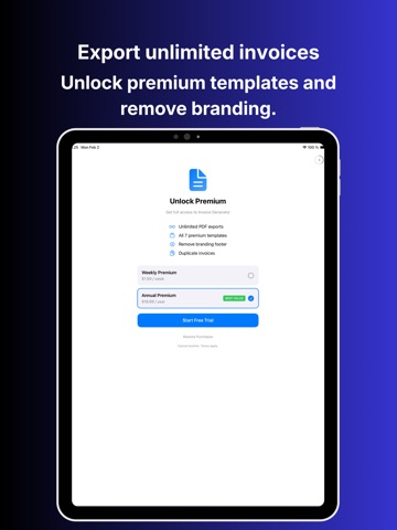 Invoice Generator: Instant PDF iPad screenshot