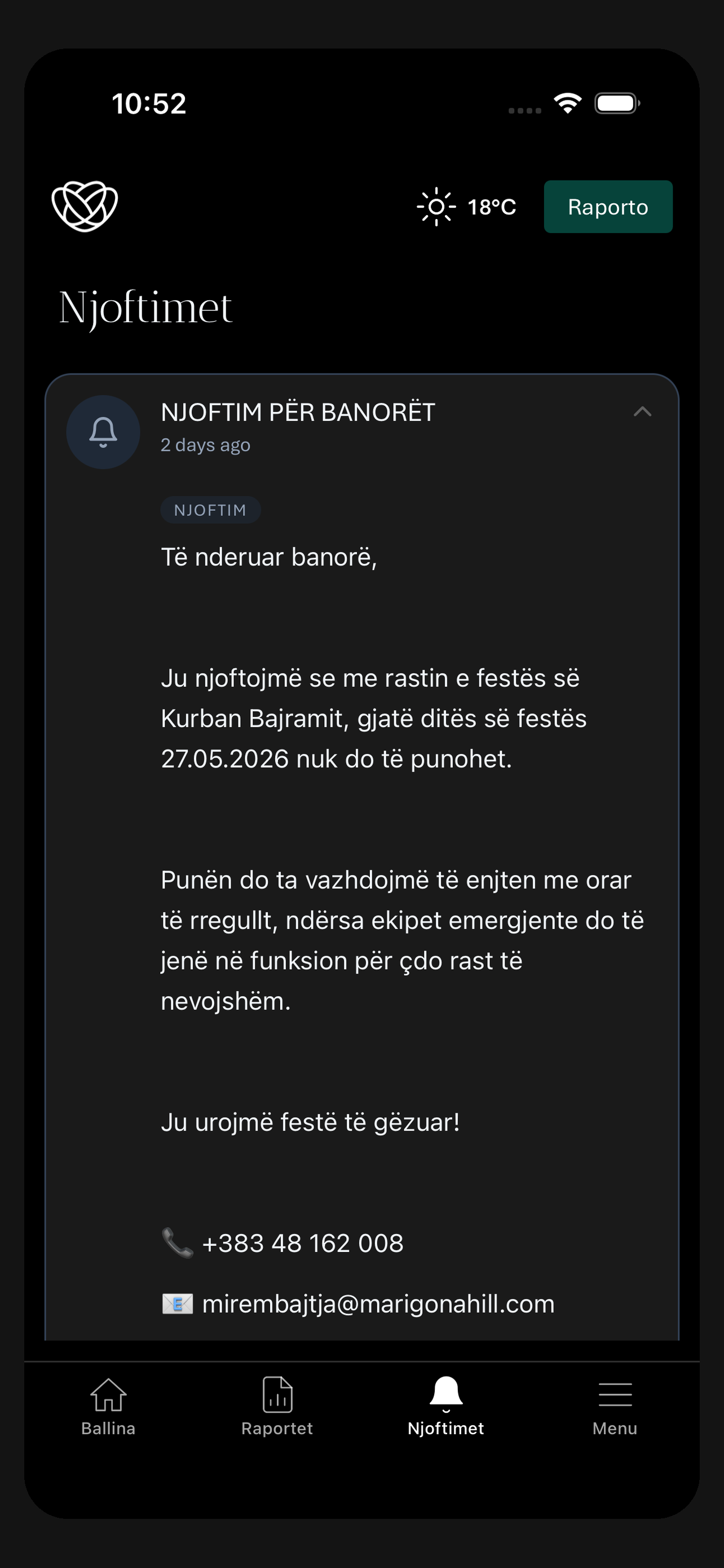 Marigona Hill Mirëmbajtja