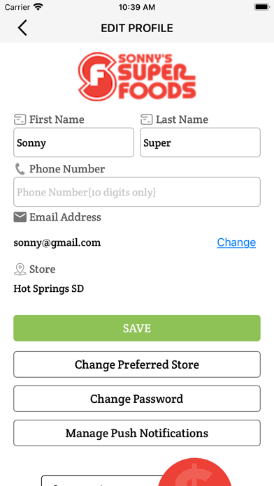 Sonnys Super Foods NE SD Screenshot