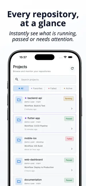 GitFlow : GitHub Actions iPhone screenshot 3