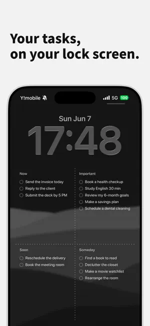 Yondo Todo List on Lock Screen screenshot 2