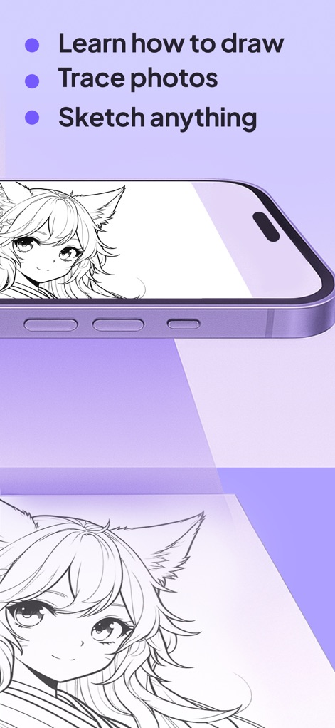 AR Tracing: Easy Art Drawing - Los usuarios pueden aprender nuevas habilidades visuales con la imagen de un personaje de anime y las claras indicaciones de la aplicación para calcar fotos.