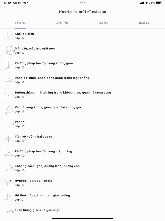 Công Thức Hình Học