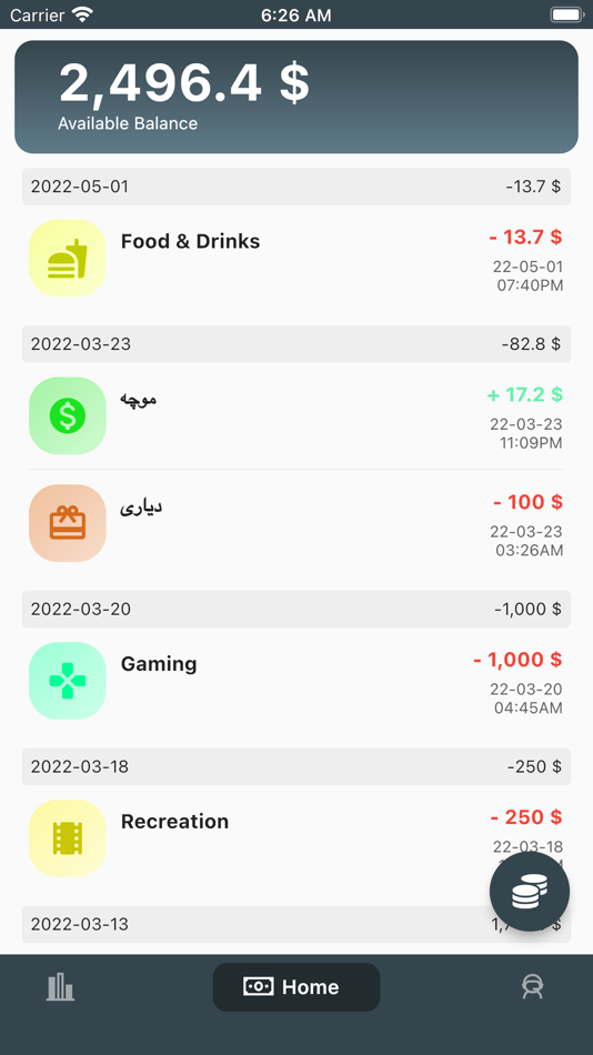 #1. Pare Manager | پارە (iOS) Ved: Salar Noori