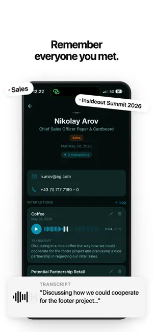 Met: Networking & Contacts screenshot 1