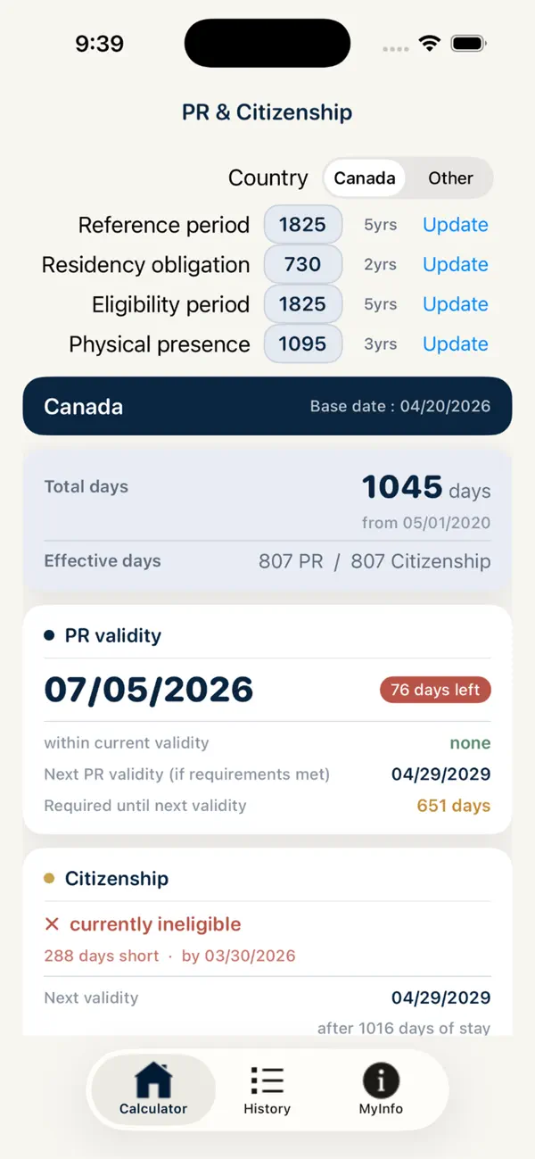 Screenshot #1 pour PRCalc Tracker