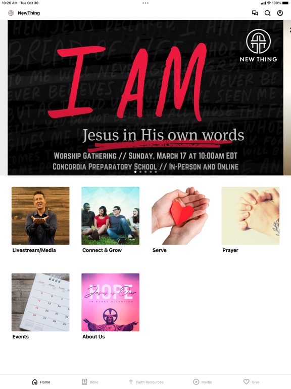 NewThing Lutheran Church iPad screenshot 1 - Education app
