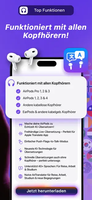 AirTranslator AirPod Translate iPhone screenshot 3