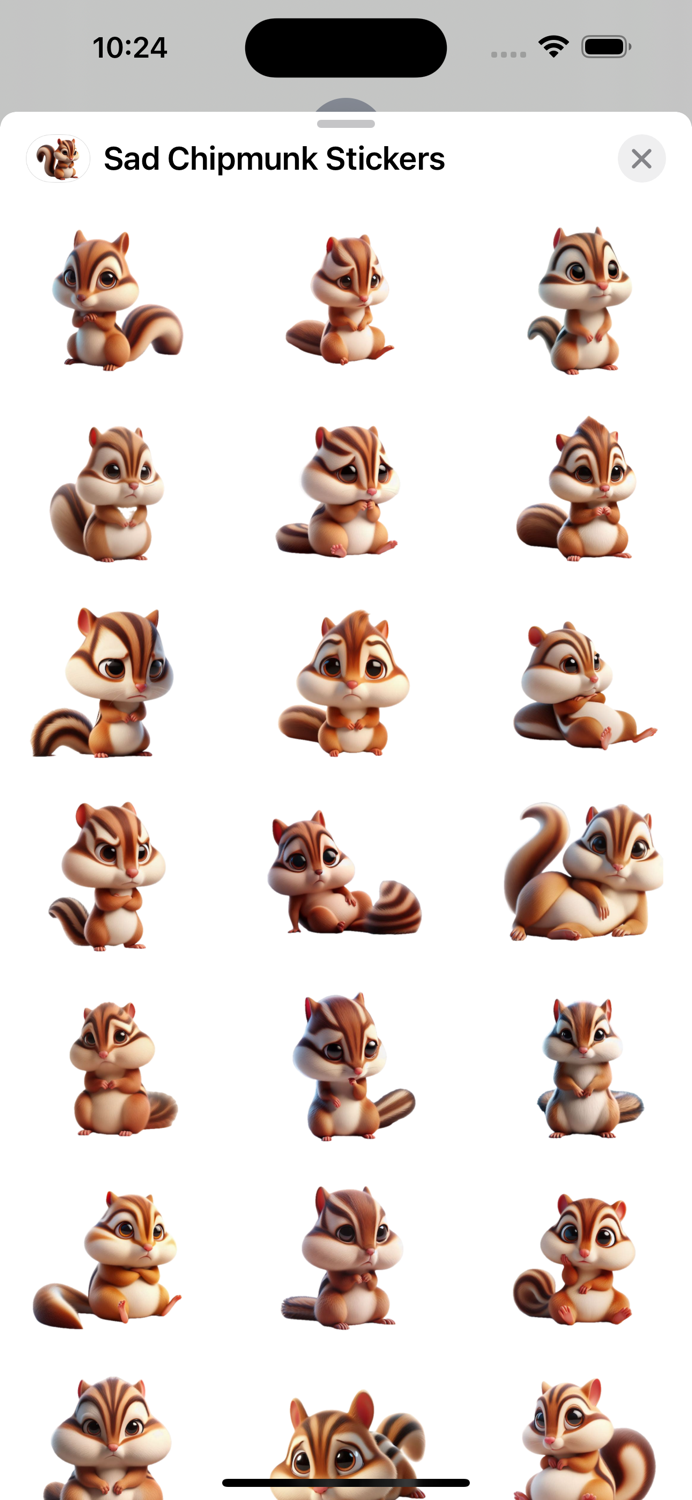 Sad Chipmunk Stickers