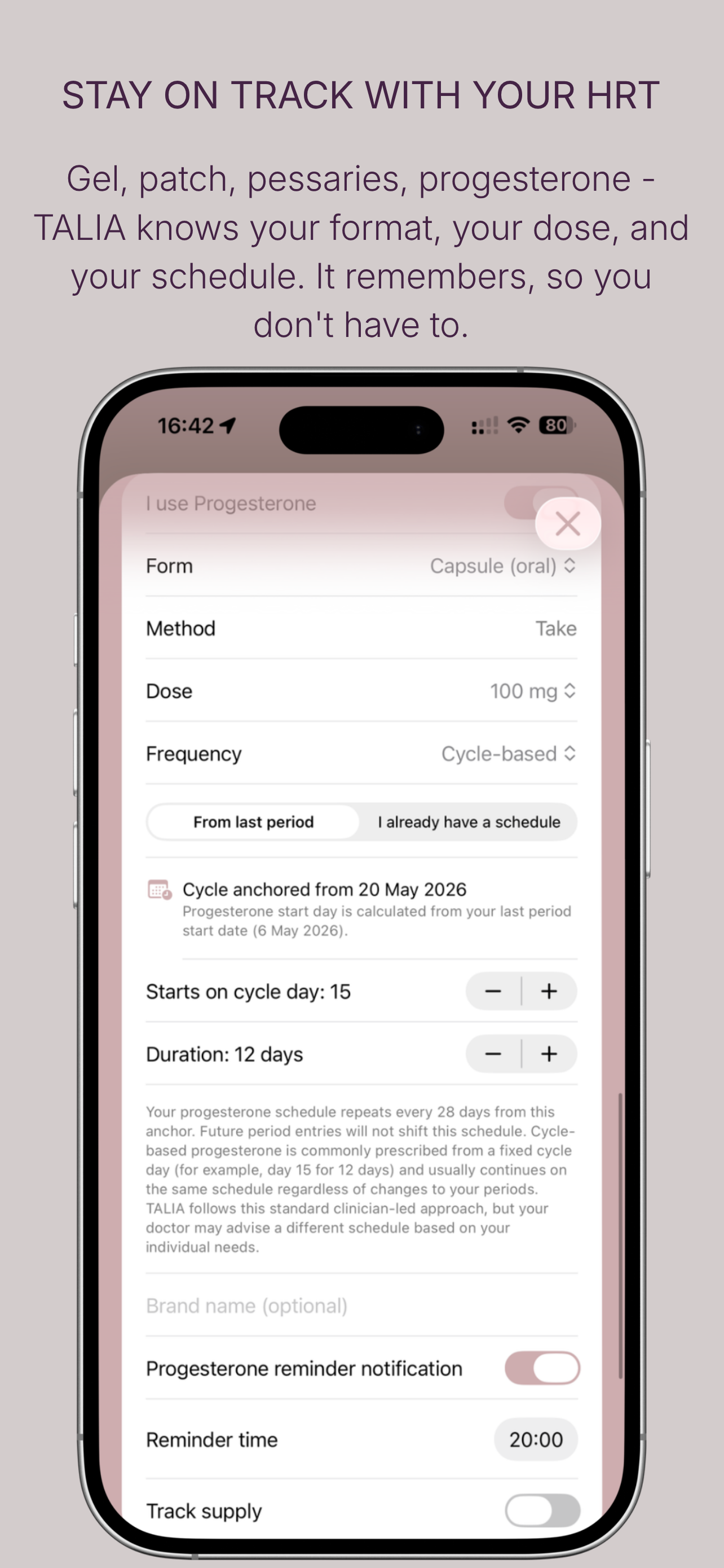 TALIA: Menopause & HRT Tracker