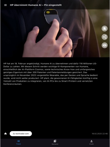 MorphReader Tech News iPad screenshot