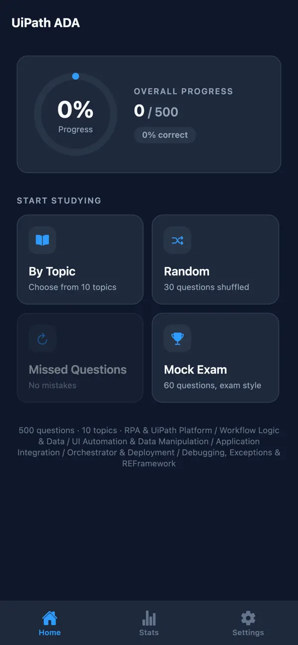 Screenshot #1 pour UiPath ADA Exam Prep
