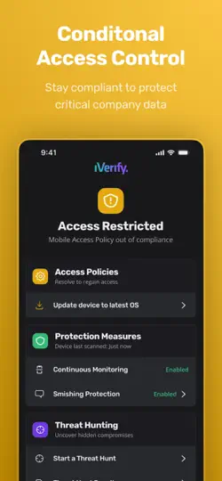 Capture d'écran de IVerify Enterprise sur iPhone 5