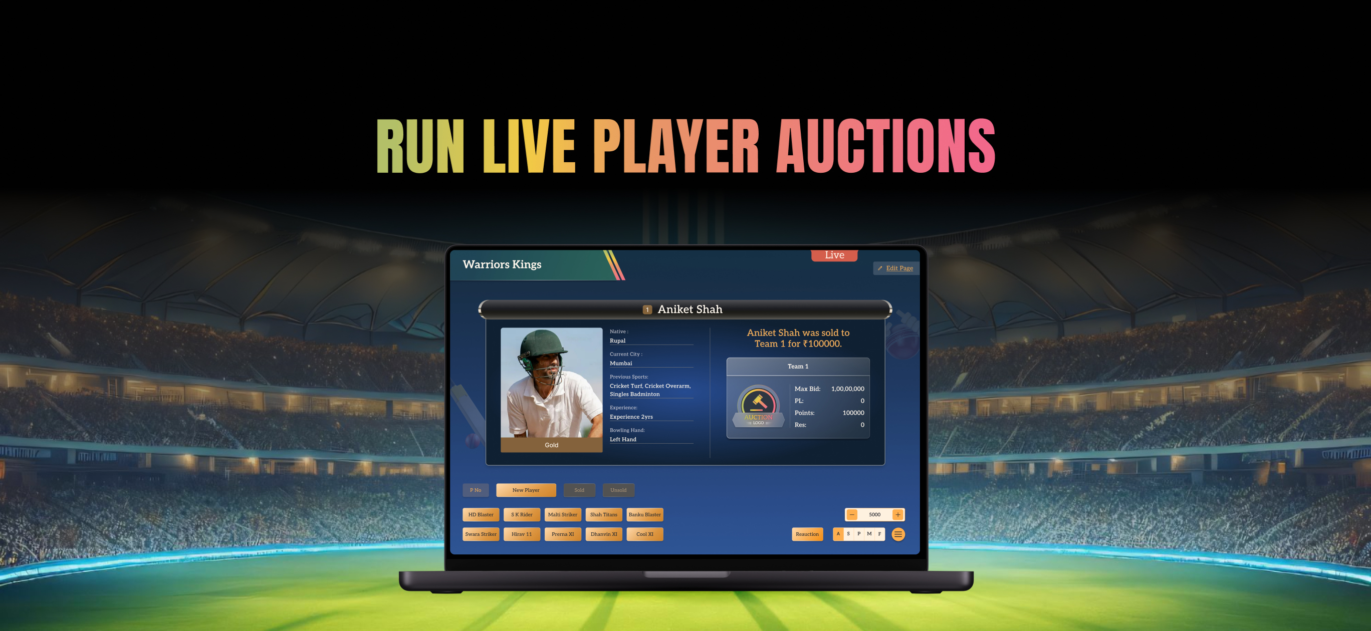 The12thMen: Cric Auction Score