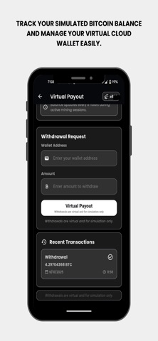 BTC Mining Cloud Sim Screenshot 5 of 6