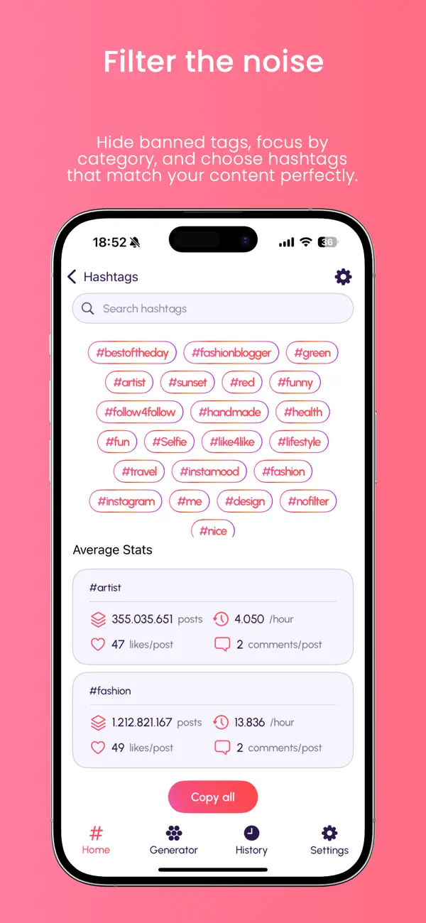 Screenshot #2 pour Pro Hashtags Assistant