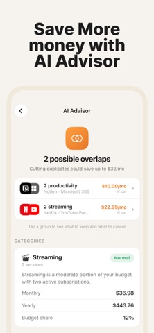 Subscription Tracker by Sorka iPhone screenshot
