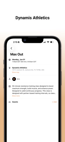 Dynamis Athletics Member App iPhone screenshot