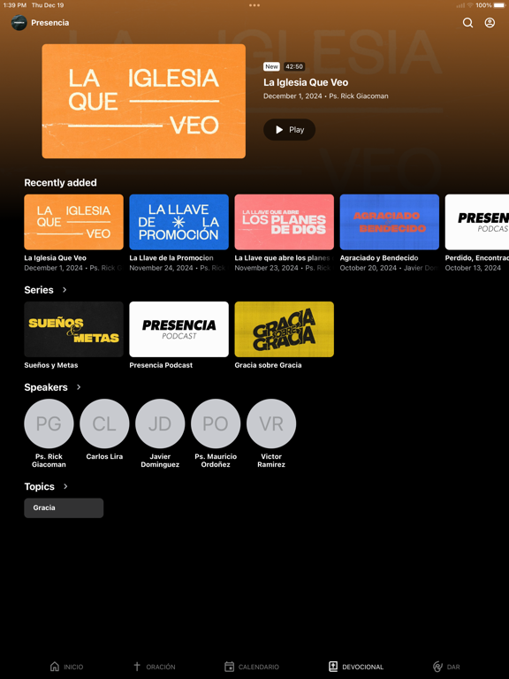 Presencia iPad screenshot