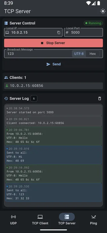 UDP TCP Sender & Receiver screenshot 7 of 8