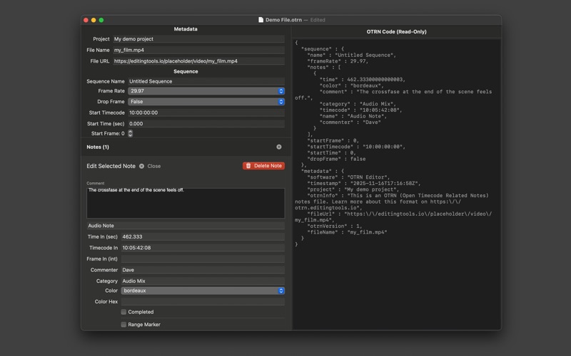 OTRN Editor screenshot
